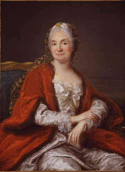 フランスのサロン、マリー・テレーズ・ロデ・ジェフリン - マダム・ジェフリン（1699-1777）の肖像、ロワール、マリアンヌ（1715-1769）作。油彩・キャンバス、1760年頃個人コレクション 作： Marianne Loir