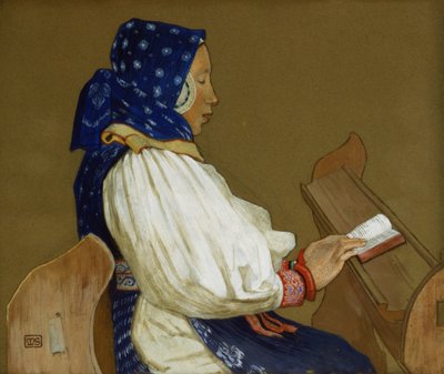 祈りのスロバキア人女性、バスチェツク、ハンガリー、1907 作： Marianne Stokes
