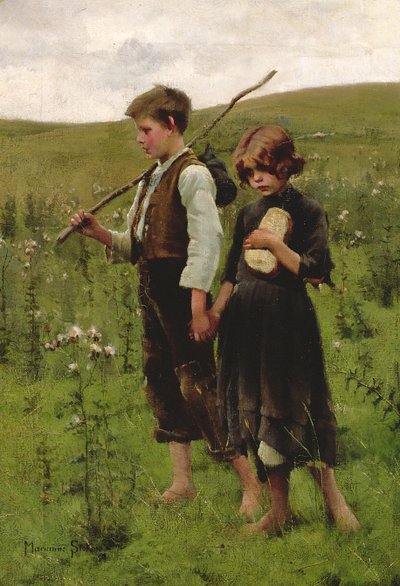 ホームレス、1885 作： Marianne Stokes