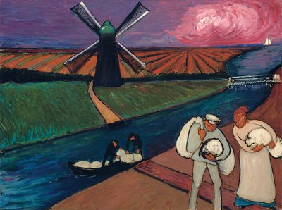 Styx、c.1910-1911（段ボールの上に置かれた薄いカードの油） 作： Marianne von Werefkin