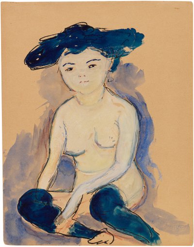 ファッショナブルな和風ヘアスタイルのヘレン、1909 年。 作： Marianne von Werefkin