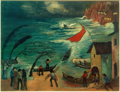 嵐の中の漁師 作： Marianne von Werefkin