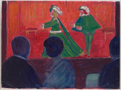 マリオネット劇場 - 前景のヤウレンスキーとマリアンヌ・フォン・ウェレフキン 作： Marianne von Werefkin