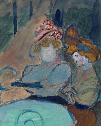 ストリートカフェの2人の女性 作： Marianne von Werefkin