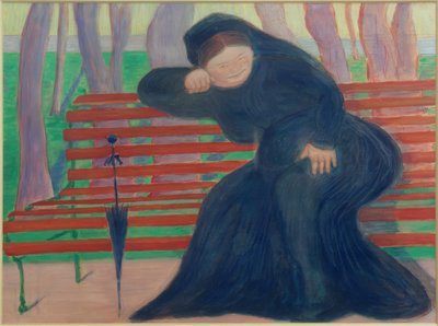 ベンチの上の未亡人 作： Marianne von Werefkin