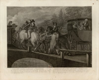 1791年6月22日、ヴァレンヌでのルイ16世とその家族の逮捕、1796年。 作： Mariano Bovi