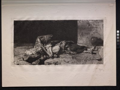 友人の体を見守るアラブ人 作： Mariano Fortuny y Marsal