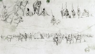 スペイン軍とムーア人のいる風景 作： Mariano Fortuny y Marsal