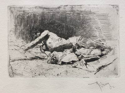 地面を転がる男 作： Mariano Fortuny y Marsal