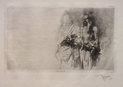 スケッチ (2 つのアラビア人) 作： Mariano Fortuny y Marsal