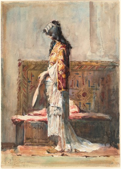 伝統的なドレスを着たモロッコの女性 作： Marià Fortuny