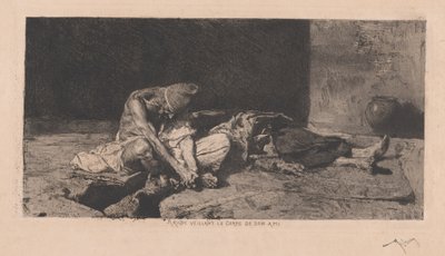 Arabe veillant le corps de son ami (友人の体を見守るアラブ人) 作： Marià Fortuny