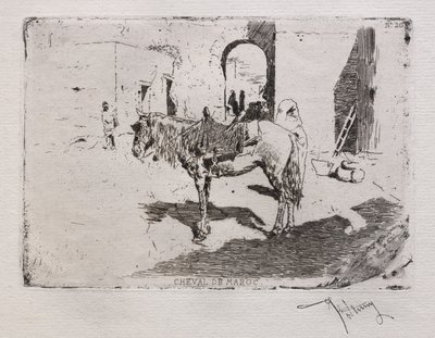 モロッコの馬。 作： Mariano Fortuny y Carbó