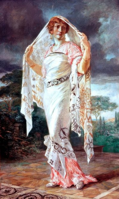 ポンペイ衣装のアンリエット・フォーチュニーの肖像 作： Mariano Fortuny y Madrazo
