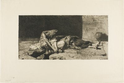 友人の遺体を見守るアラブ人 作： Mariano Fortuny y Marsal