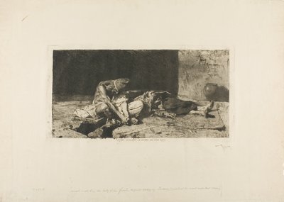 友人の遺体を見守るアラブ人 作： Mariano Fortuny y Marsal