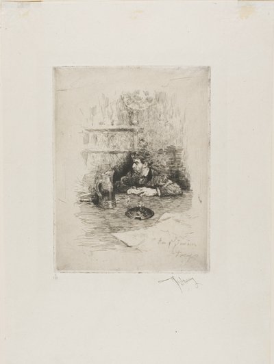 スペイン人画家エドゥアルド・ザマソイスの肖像 作： Mariano Fortuny y Marsal
