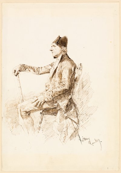 横顔の座った男 作： Mariano Fortuny y Marsal