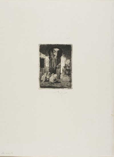 タンジェ、座るアラブ人 作： Mariano Fortuny y Marsal