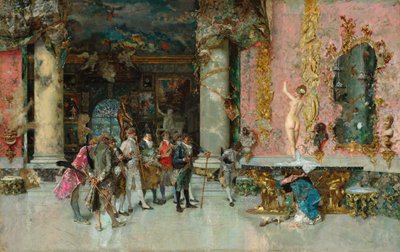モデルの選択、c.1866-74（パネルに油彩） 作： Mariano José María Bernardo Fortuny y Carbó