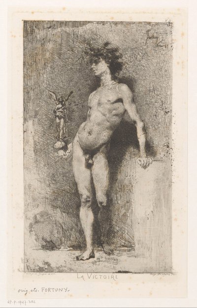 ナイキで裸の男 La Victoire (オブジェクトのタイトル) 作： Mariano José María Bernardo Fortuny y Carbó