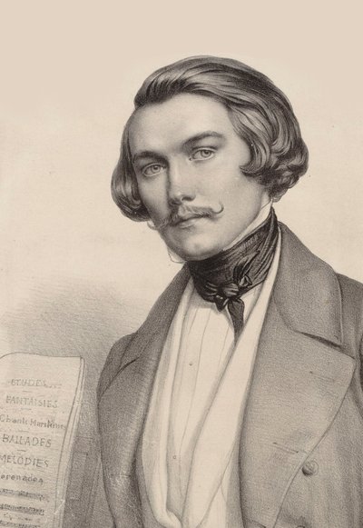 ピアニスト兼作曲家アルフレッド・クイダンの肖像 1815年～1893年 1840年頃 作： Marie Alexandre Menut Alophe