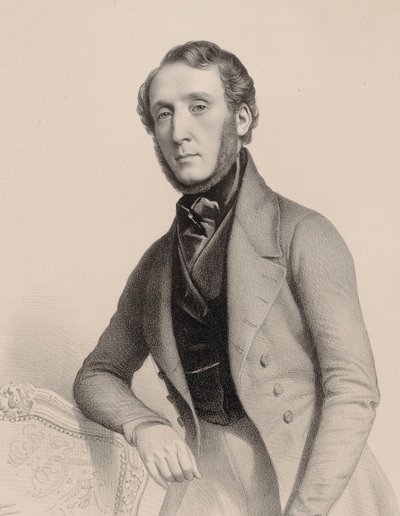 ピアニストで作曲家のジョージ・アレクサンダー・オズボーンの肖像 1806-1893, 1850. 作： Marie Alexandre Menut Alophe