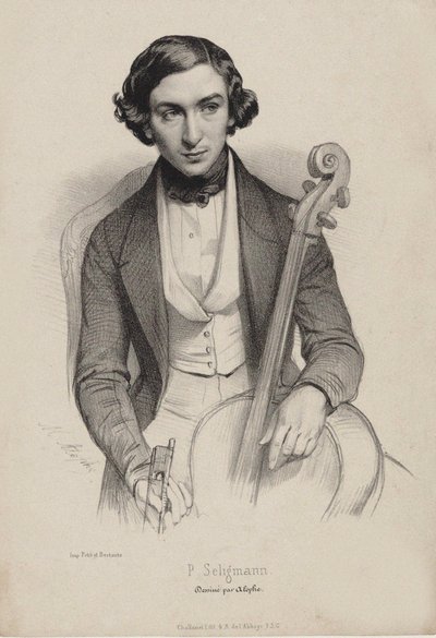 チェロ奏者で作曲家のヒッポリュテ・プロスパー・セリグマンの肖像 1817-1882, 1840. 作： Marie Alexandre Menut Alophe