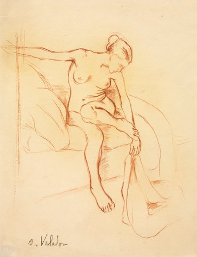 ベッドに座ったヌードの女性、20世紀初頭から3世紀。 作： Marie Clementine (Suzanne) Valadon