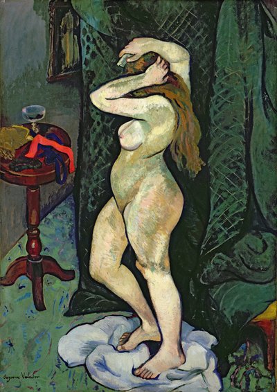 彼女の髪を整えるヌード 作： Marie Clementine (Suzanne) Valadon