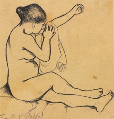 着席女性ヌード、1900年代の最初の3分の1。 作： Marie Clementine (Suzanne) Valadon