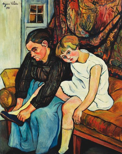 小さな女の子に合う祖母、1931 作： マリー・クレメンティーヌ・ヴァラドン
