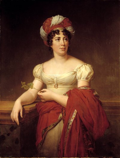 スイスの小説家・随筆家であるシュテル夫人（1766-1817）と呼ばれるシュテル・ホルスタイン男爵夫人ジェルメーヌ・ネッカーの肖像。マリー・エレオノーレ・ゴデフロイデ（1778-1849）による絵画 作： Marie Eleonore Godefroid