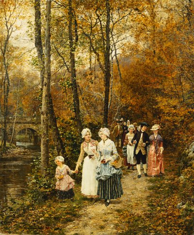 午後の散歩、1879 作： Marie Francois Firmin Girard