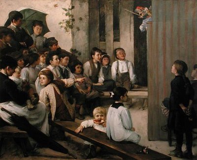 村のギニョール」（油彩・キャンバス） 作： Marie Mrs Dujardin Beaumetz Petiet