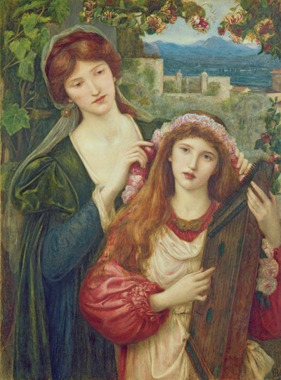 聖セシリーの子供時代 作： Marie Spartali Stillman