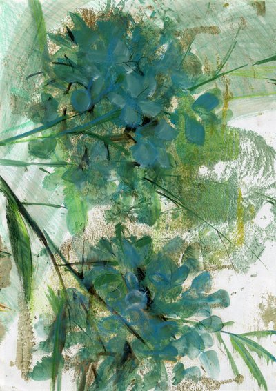 紫陽花、2022年（油彩、紙） 作： Marina Falco