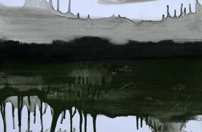 見えない風景》2023年（油彩、木炭、紙） 作： Marina Falco