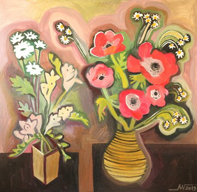 鮮やかな花の静物画 作： Marina Gorkaeva
