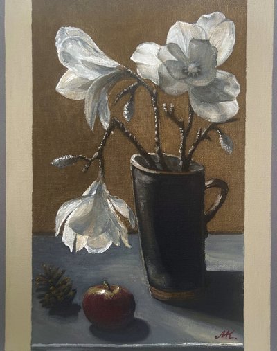 素朴なマグノリアの静物画 作： Marina Kozyr
