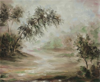 静かな霧の風景 作： 