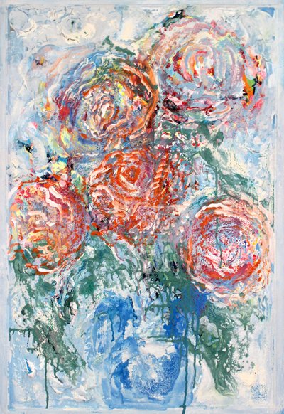 鮮やかな花の抽象画 作： 