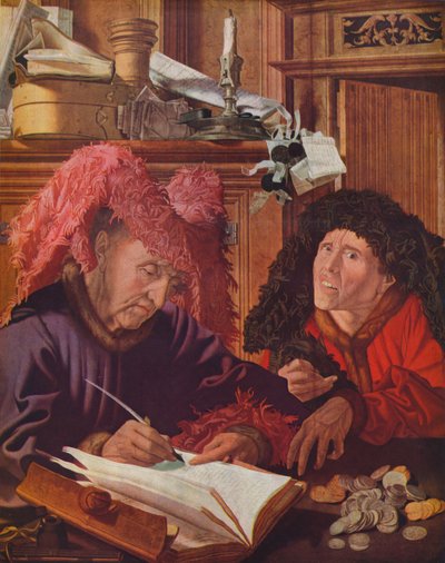 2つの銀行家または保険会社、c1540、1939 作： Marinus van Reymerswaele