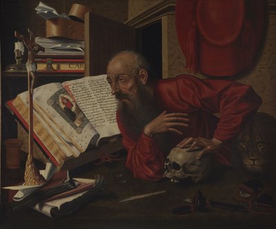 彼の独房の聖ジェローム 作： Marinus van Roejmerswaelen