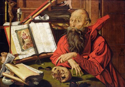 瞑想における聖ジェローム 作： Marinus van Roejmerswaelen