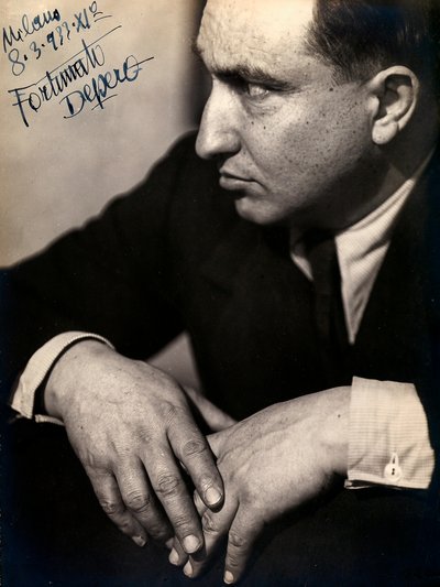 未来派の画家Fortunato Deperoの肖像（3月8日撮影 作： Mario Castagneri