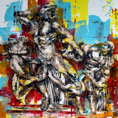 Laocoonte Group, 2024（アクリル、油彩、反転キャンバス） 作： 