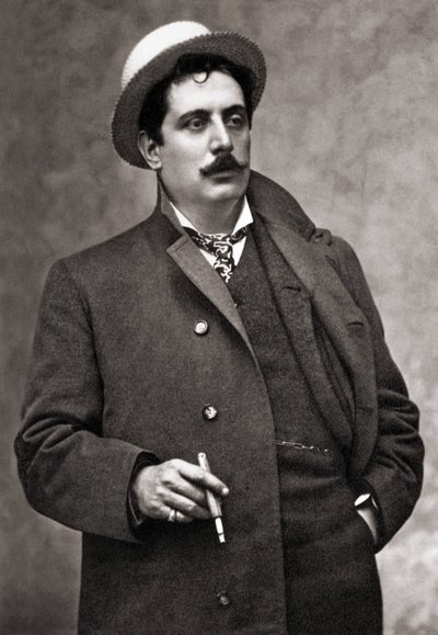 音楽家、作曲家ジャコモ・プッチーニ（1858-1924）の肖像 作： Mario Nunes Vais