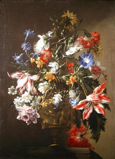 花瓶に生けた花の静物画（油彩・キャンバス） 作： Mario dei  Fiori