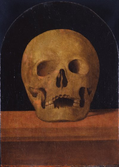 メメント・モリ。三連祭壇画の裏側、1500 作： Mariotto Albertinelli